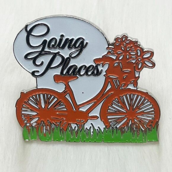 🔮 5/$25 Going Places Bicycle With Flowers‎ Pin - Picture 1 of 2